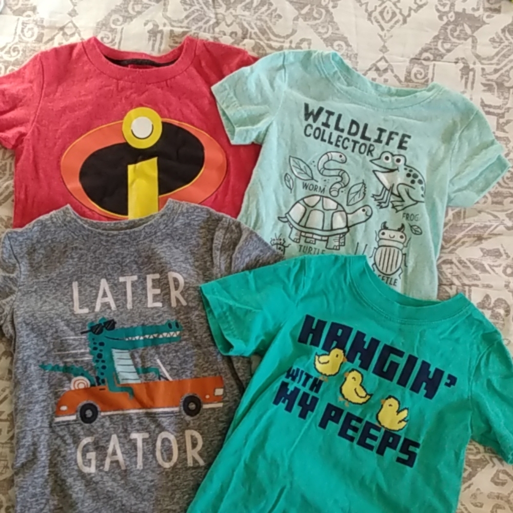 2T Boys Tees Lot & Terry Cloth Sweatshirt